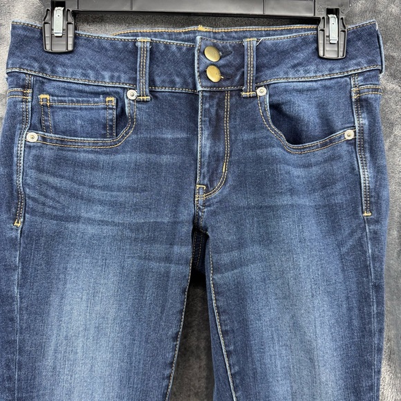 American Eagle AEO Artist Crop Dark Wash Denim Capri Pant Jean Size 4 - Picture 5 of 8